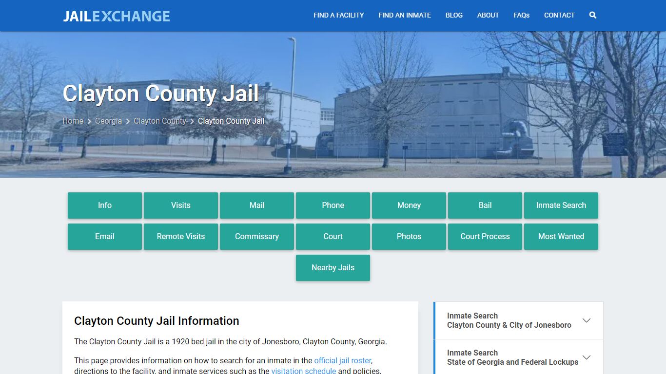 Clayton County Jail, GA Inmate Search, Information